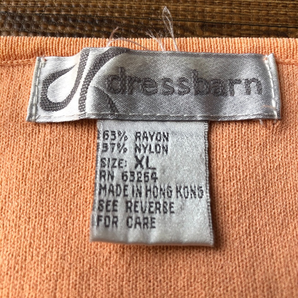 Dress Barn Peach Short Sleeve Tie Waist Knit Top - Picture 6 of 7